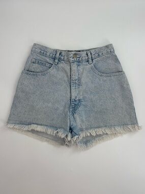 Vintage Acid Washed Frayed Hem Denim Shorts Size 7